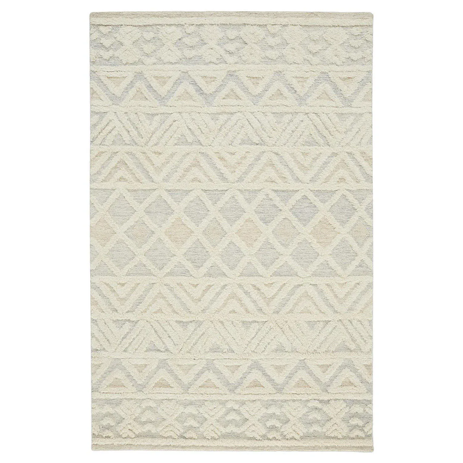 Atarah Blue Accent Shag Rug - Cream, Wool image