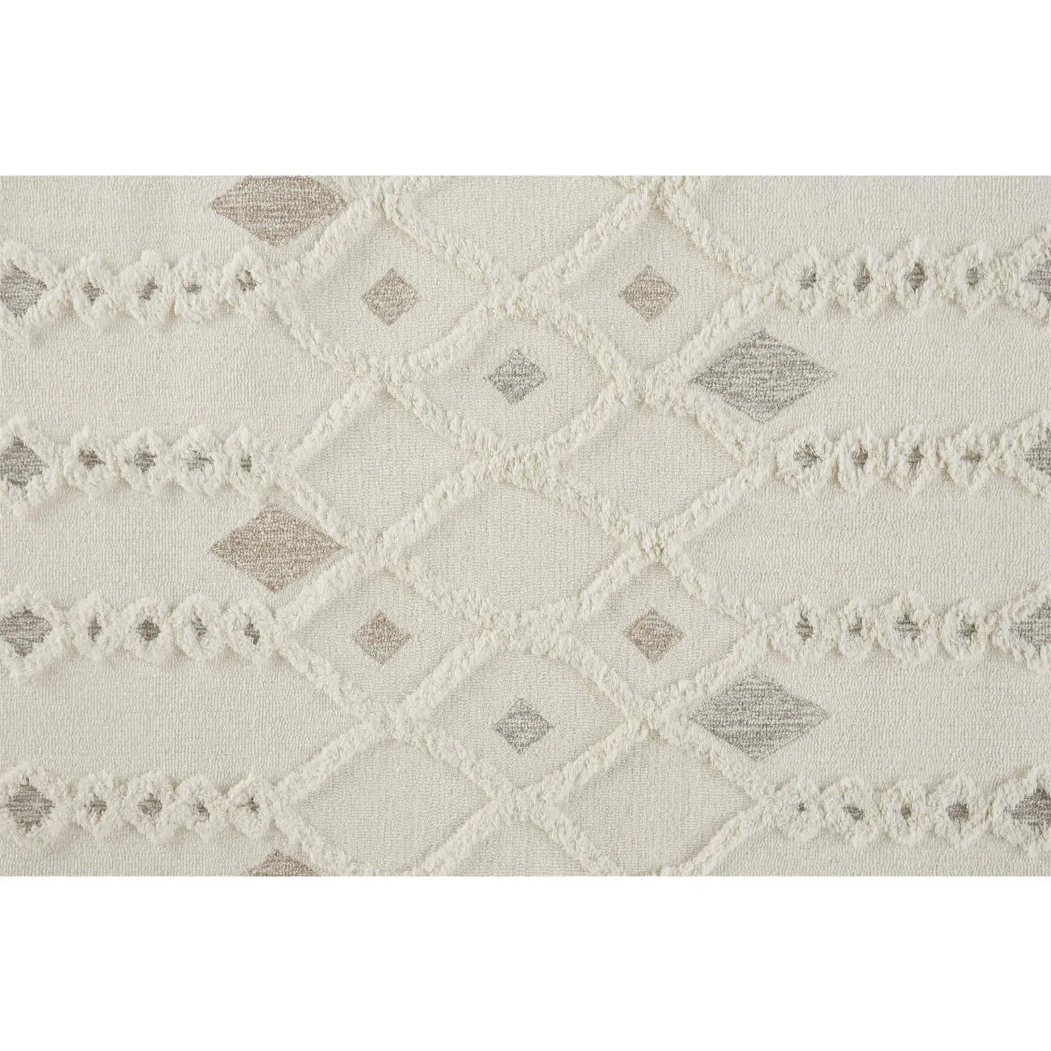 Atarah Geometric Patterned Rug - Cream, Wool