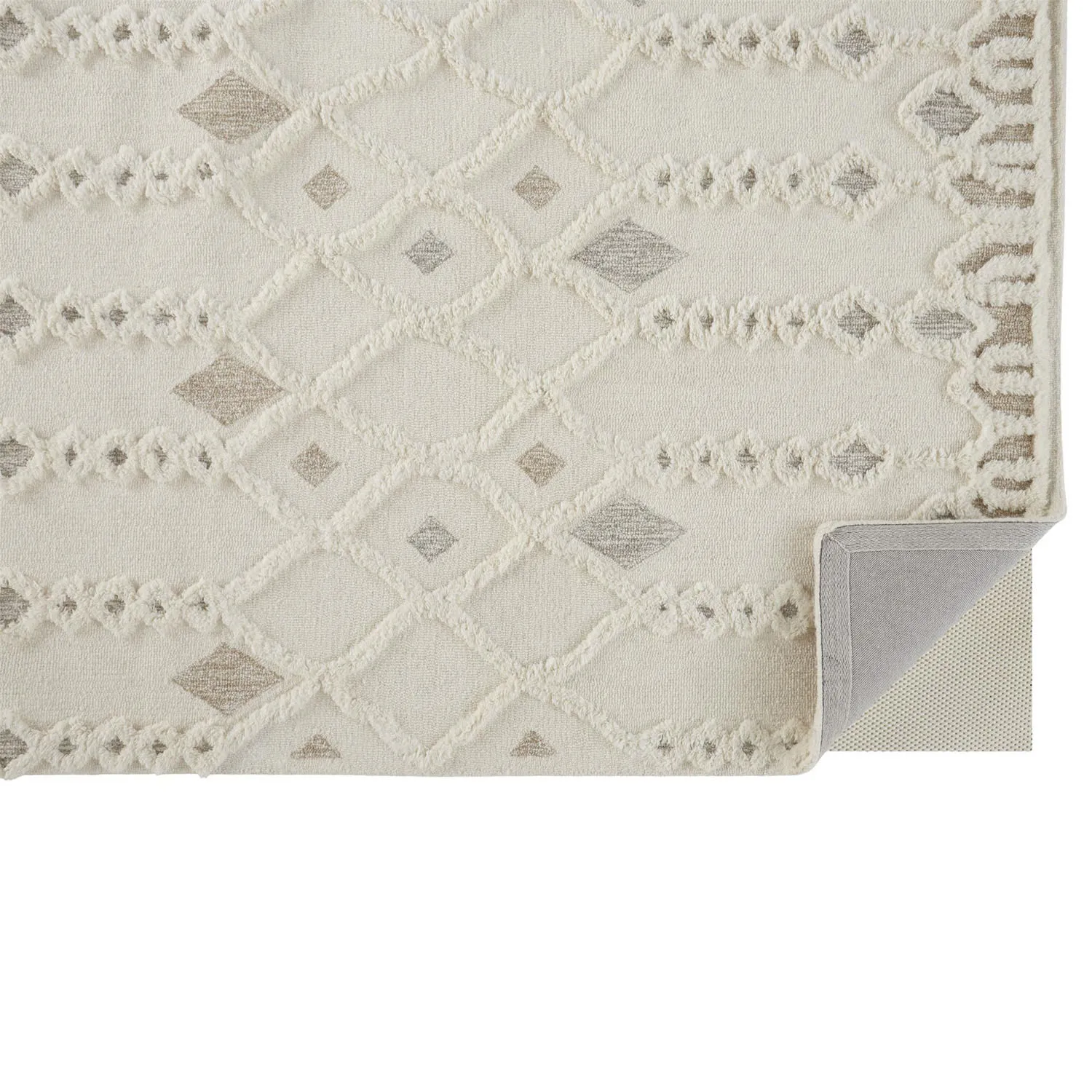Atarah Geometric Patterned Rug - Cream, Wool