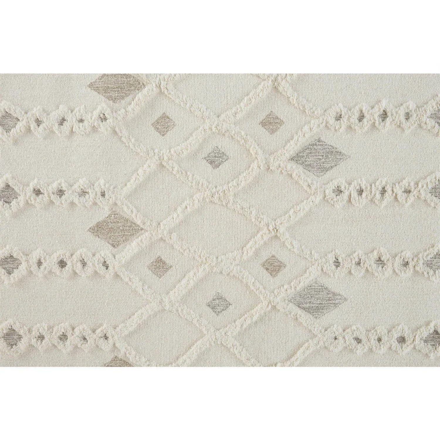Atarah Geometric Patterned Rug - Cream, Wool