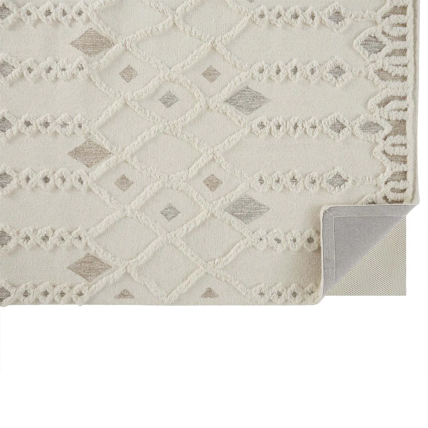 Atarah Geometric Patterned Rug - Cream, Wool