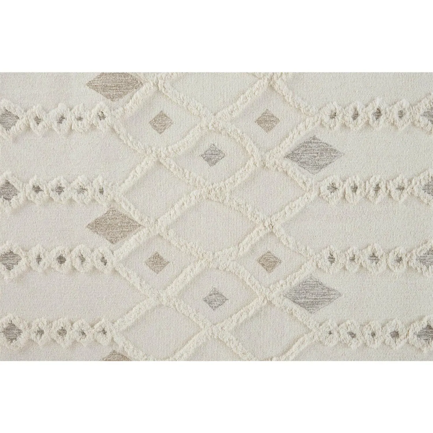 Atarah Geometric Patterned Rug - Cream, Wool