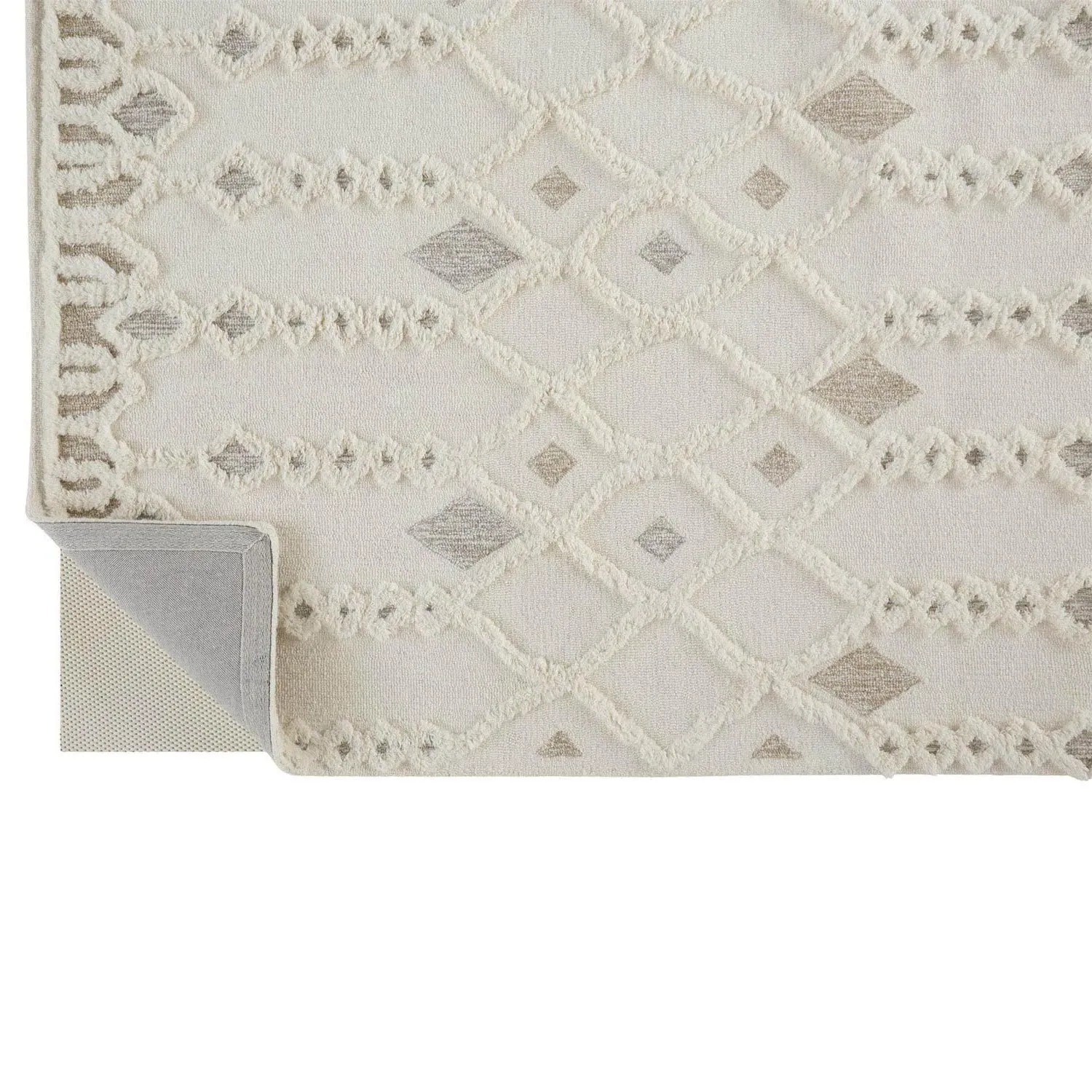 Atarah Geometric Patterned Rug - Cream, Wool