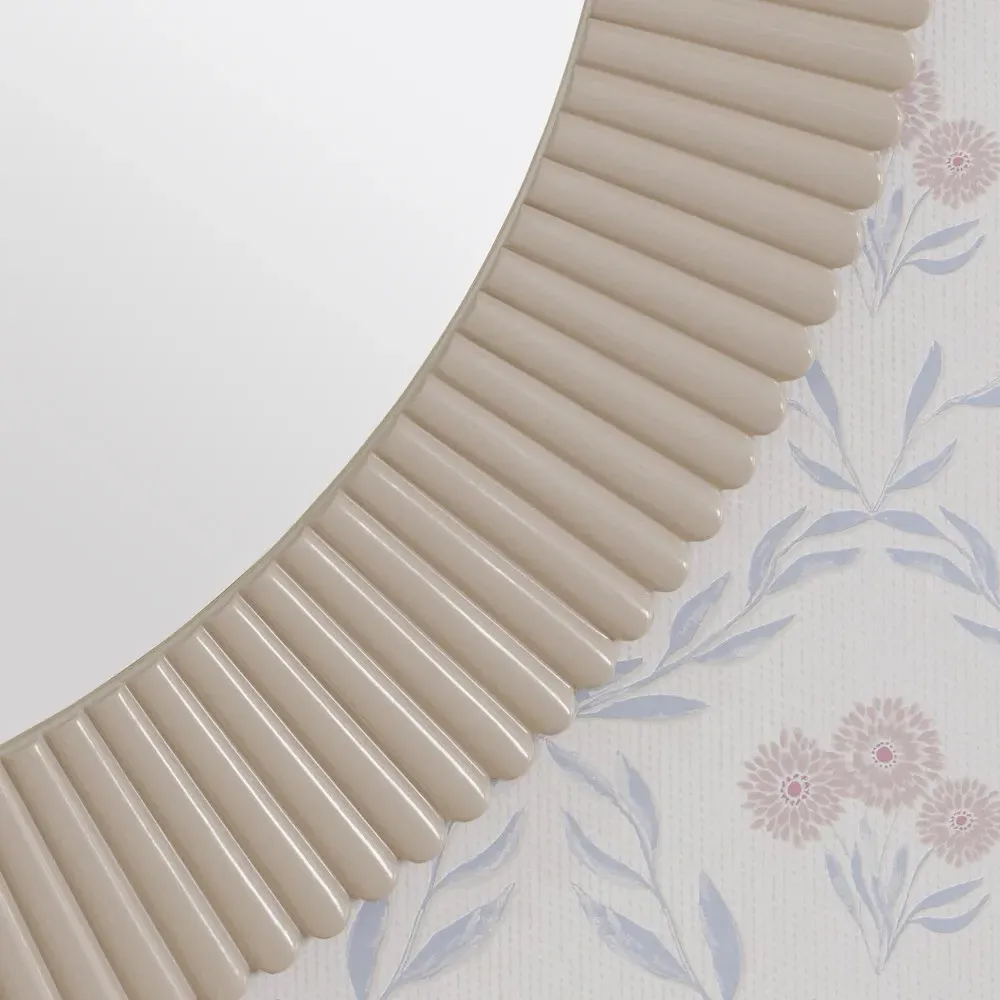 Atasha Round Wall Mirror - Beige