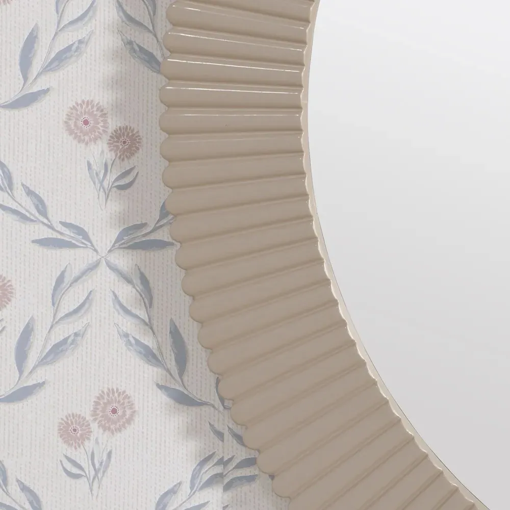 Atasha Round Wall Mirror - Beige