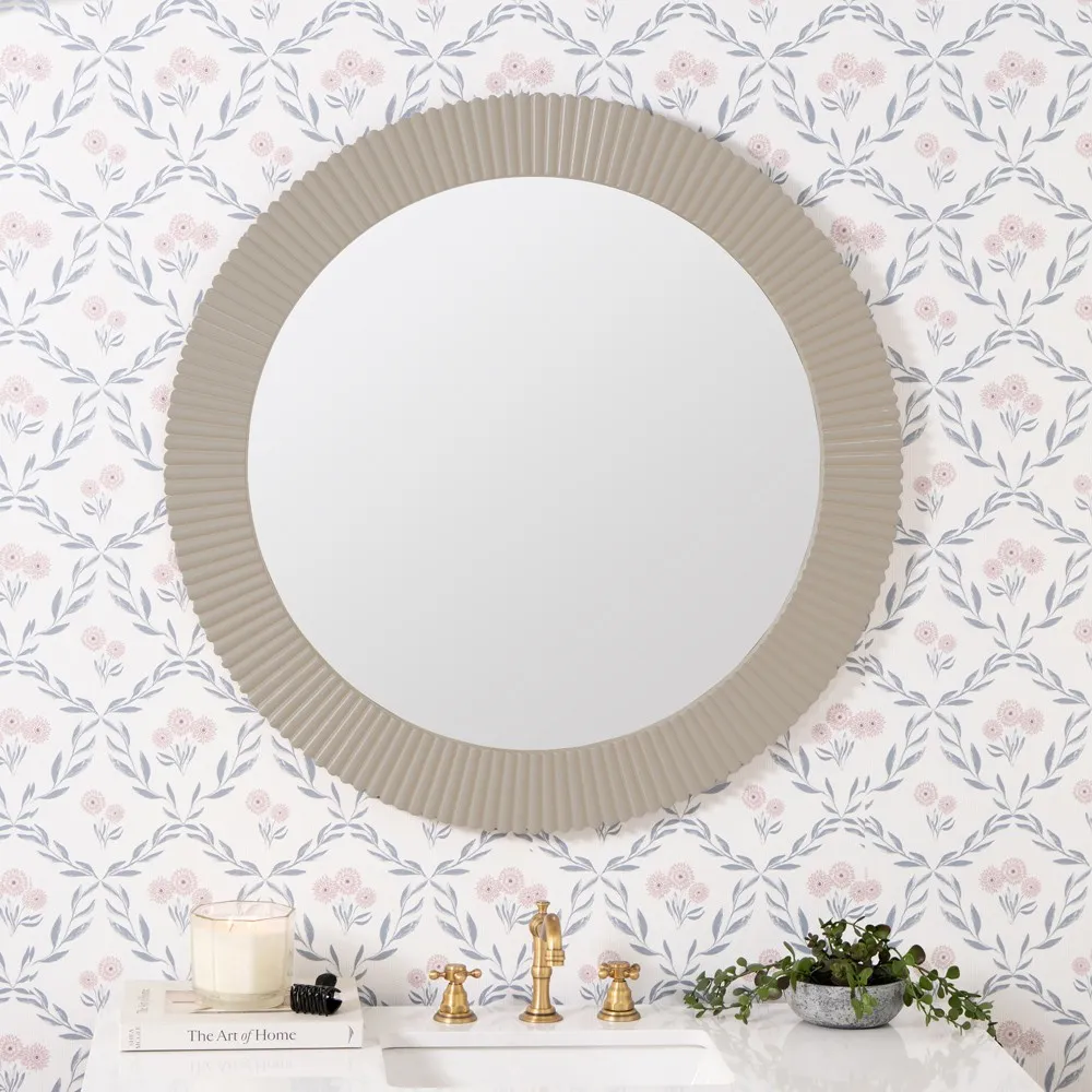 Atasha Round Wall Mirror - Beige