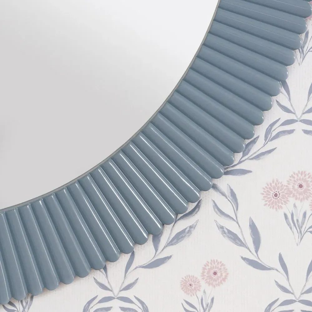 Atasha Round Wall Mirror - Sky Blue