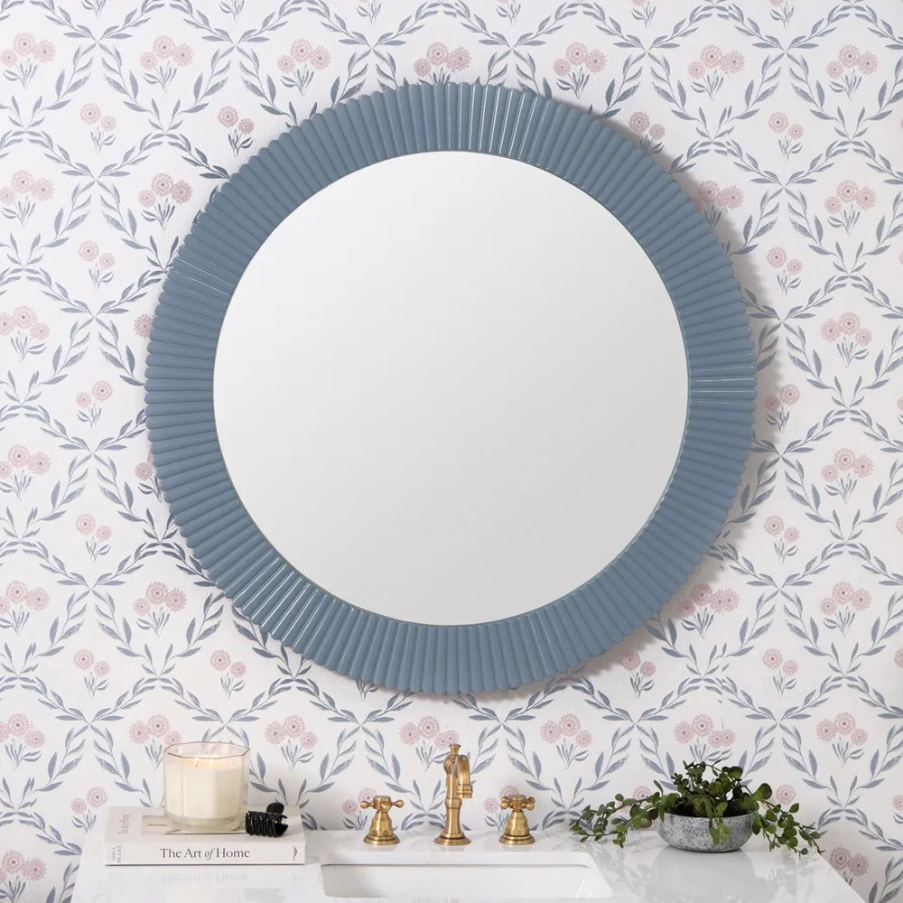 Atasha Round Wall Mirror - Sky Blue