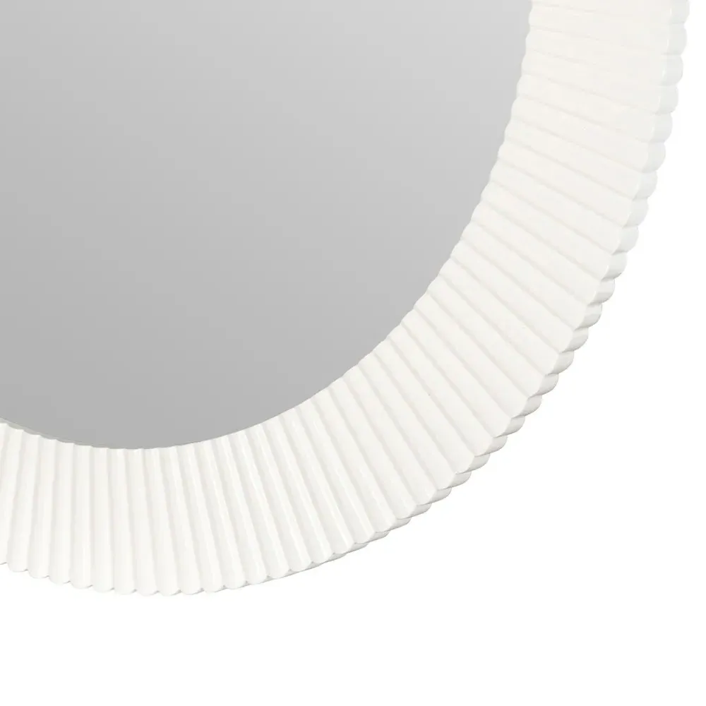 Atasha Round Wall Mirror - White