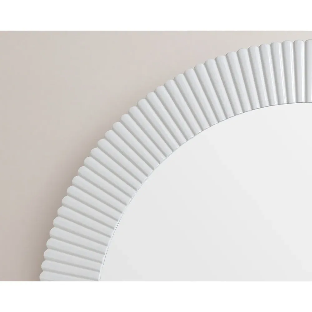 Atasha Round Wall Mirror - White