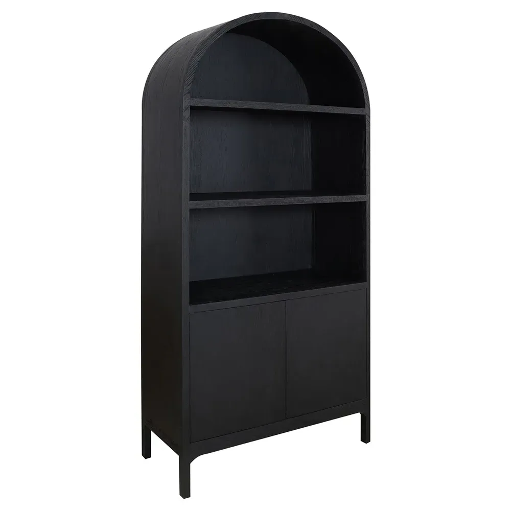 Athanasia 2 Door Display Case - Black, Oak