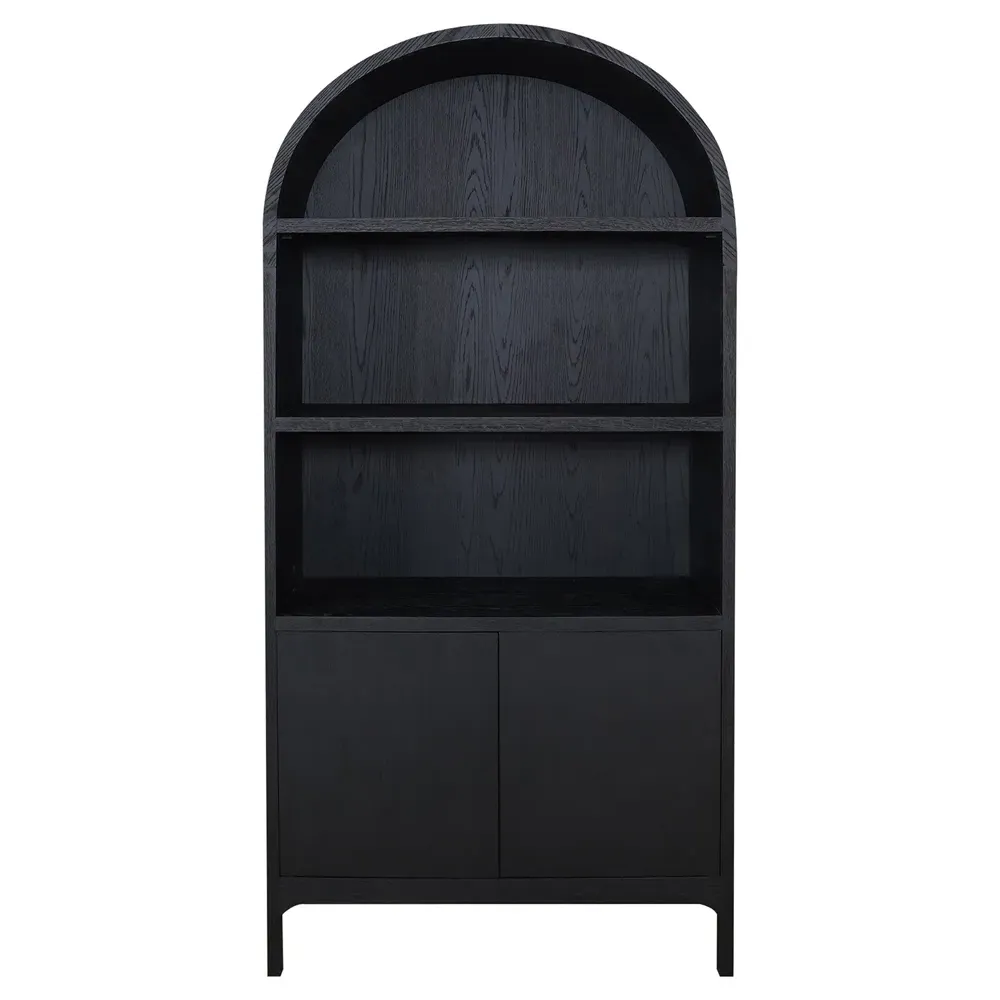 Athanasia 2 Door Display Case - Black, Oak image