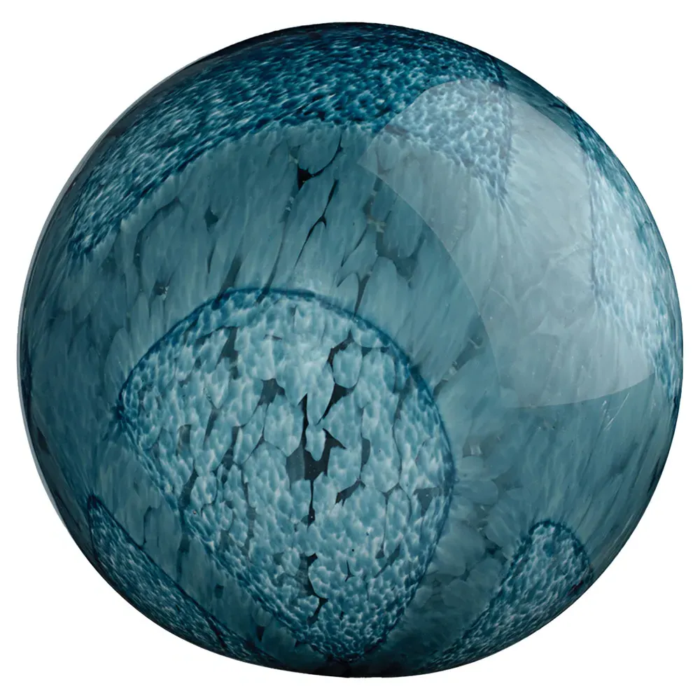 Athena Hand Blown Glass Orb Sculpture Set - Blue