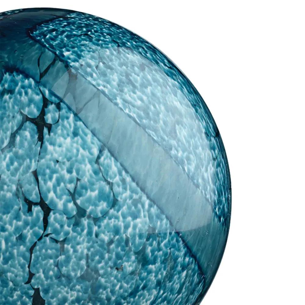 Athena Hand Blown Glass Orb Sculpture Set - Blue