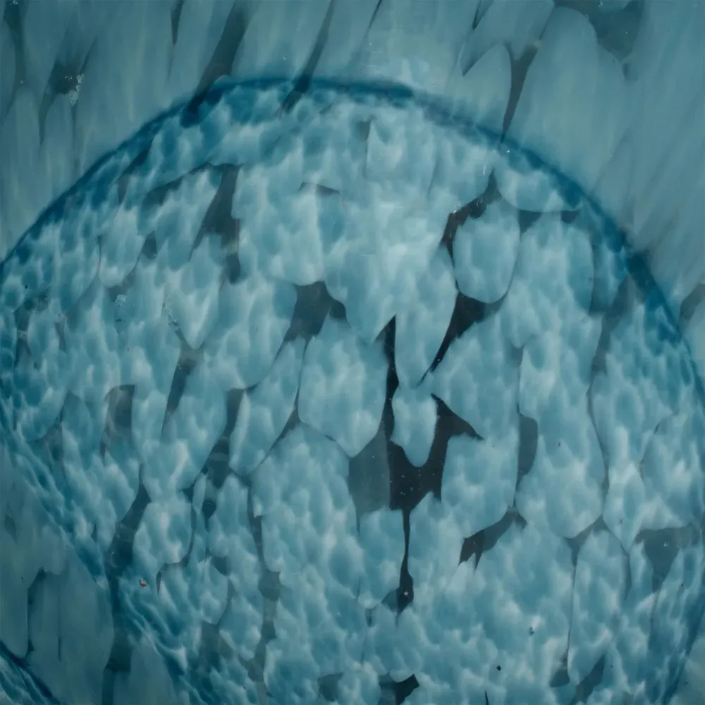 Athena Hand Blown Glass Orb Sculpture Set - Blue