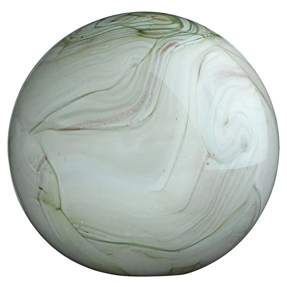 Athena Hand Blown Glass Orb Sculpture Set - Green