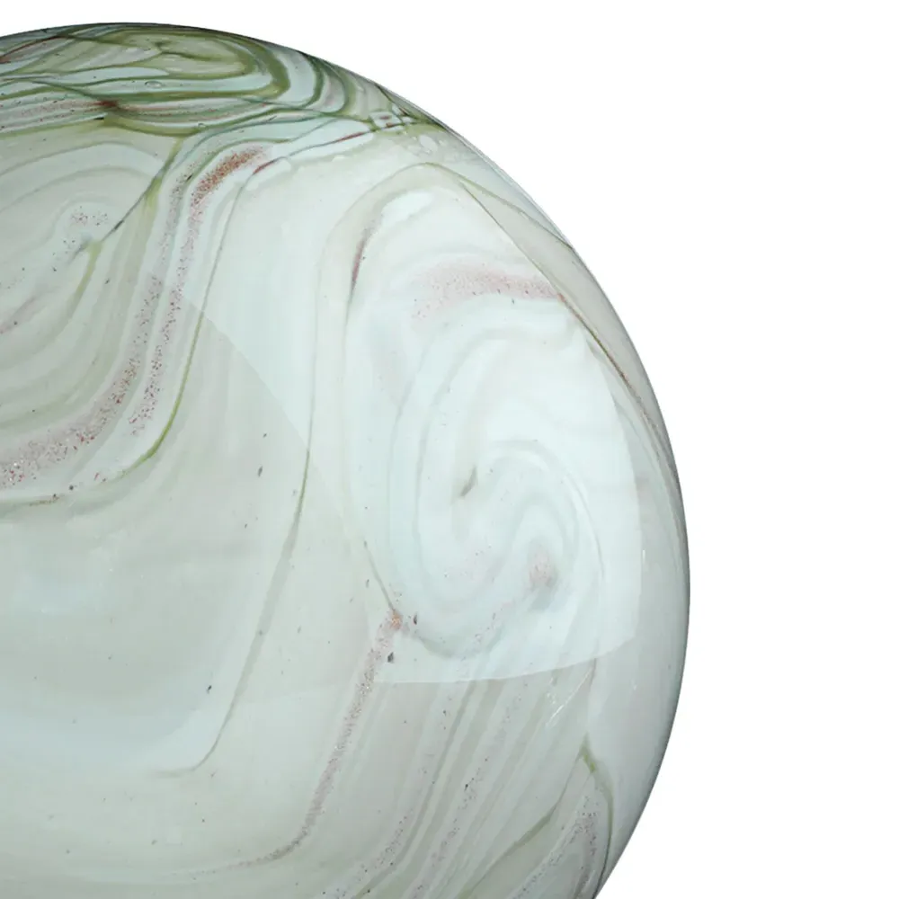 Athena Hand Blown Glass Orb Sculpture Set - Green