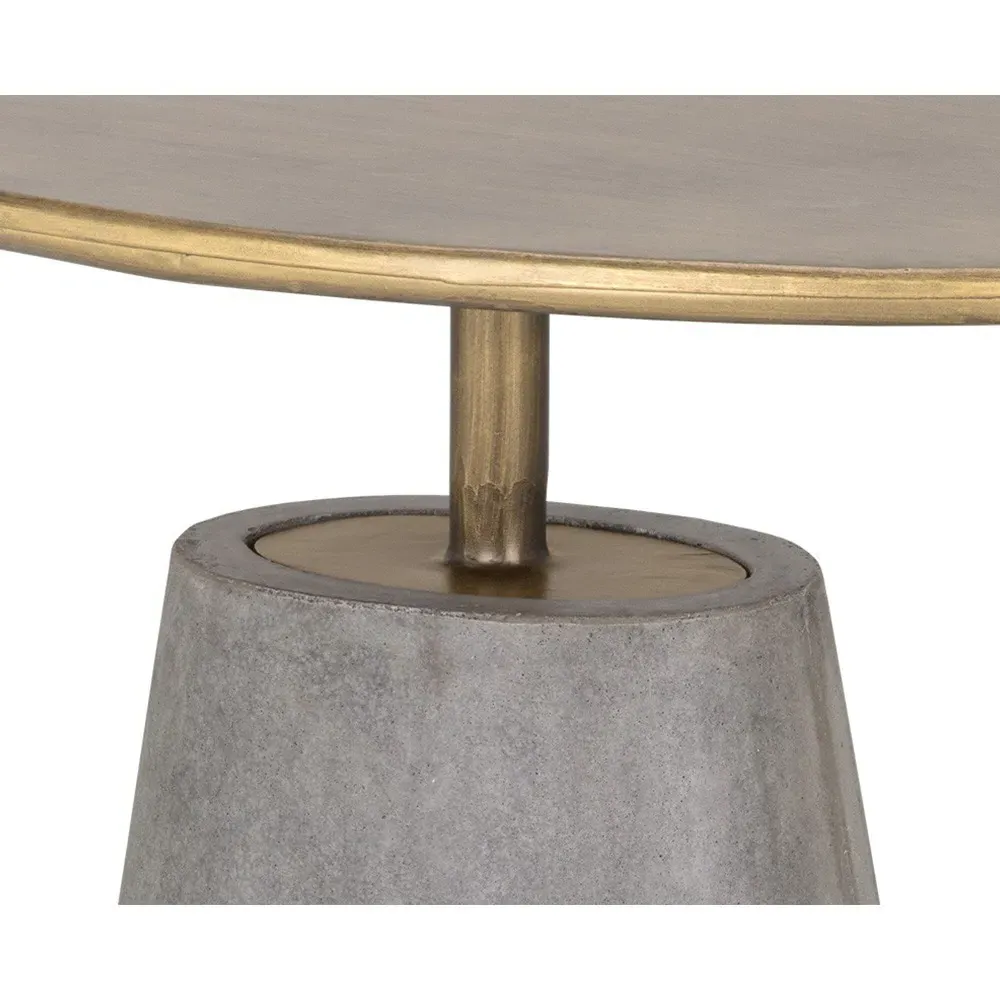 Atholl Oval End Table - Grey, Steel