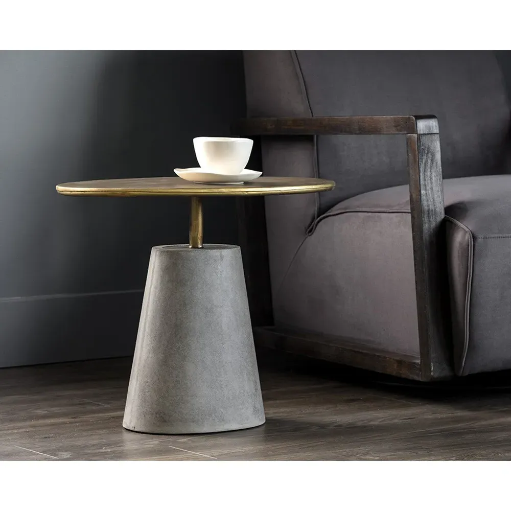 Atholl Oval End Table - Grey, Steel