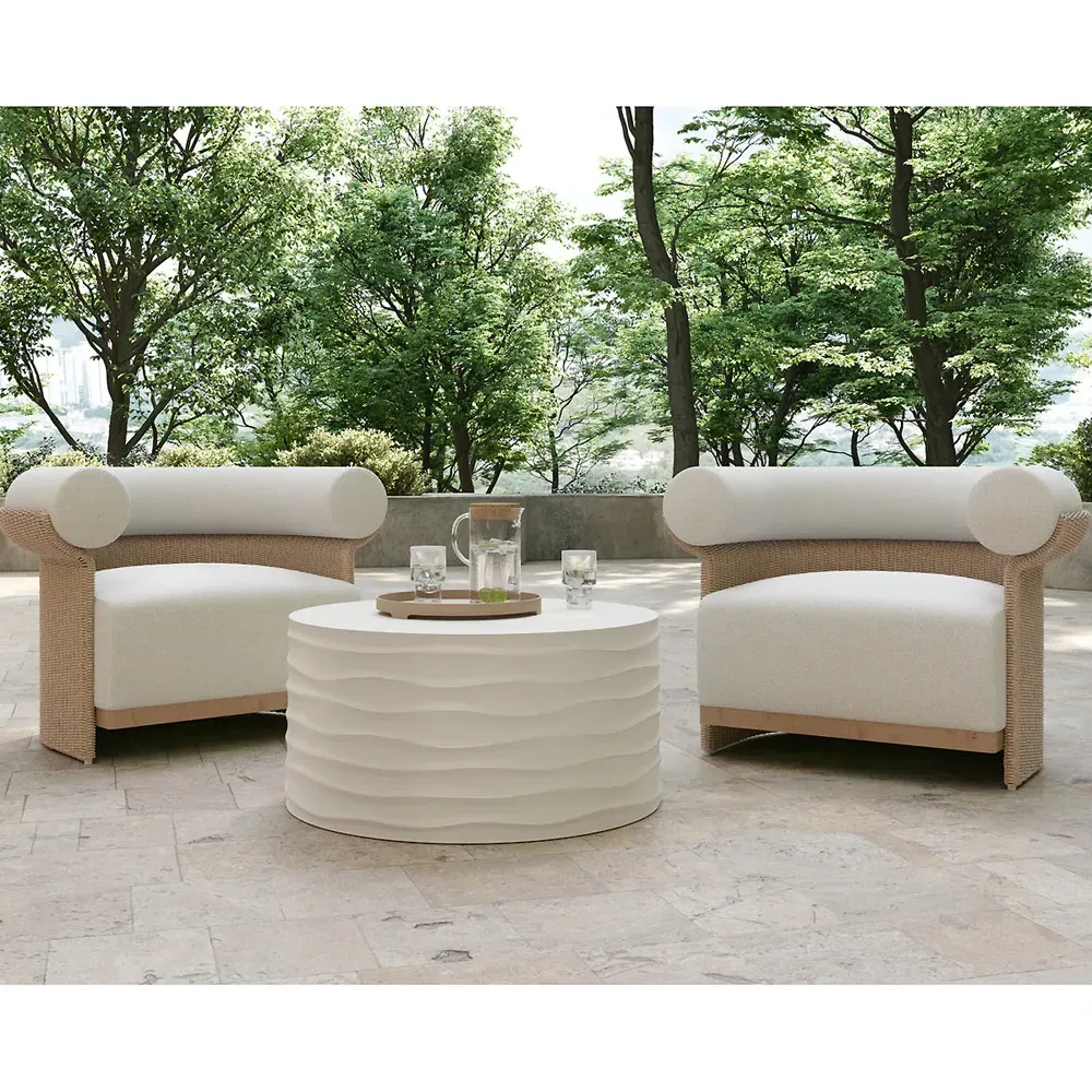 Atkins Large Outdoor Coffee Table - Summer Sand, Concrete