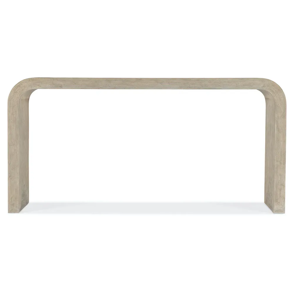 Atkinson Curved Rectangular Console Table - Brown, Wood image