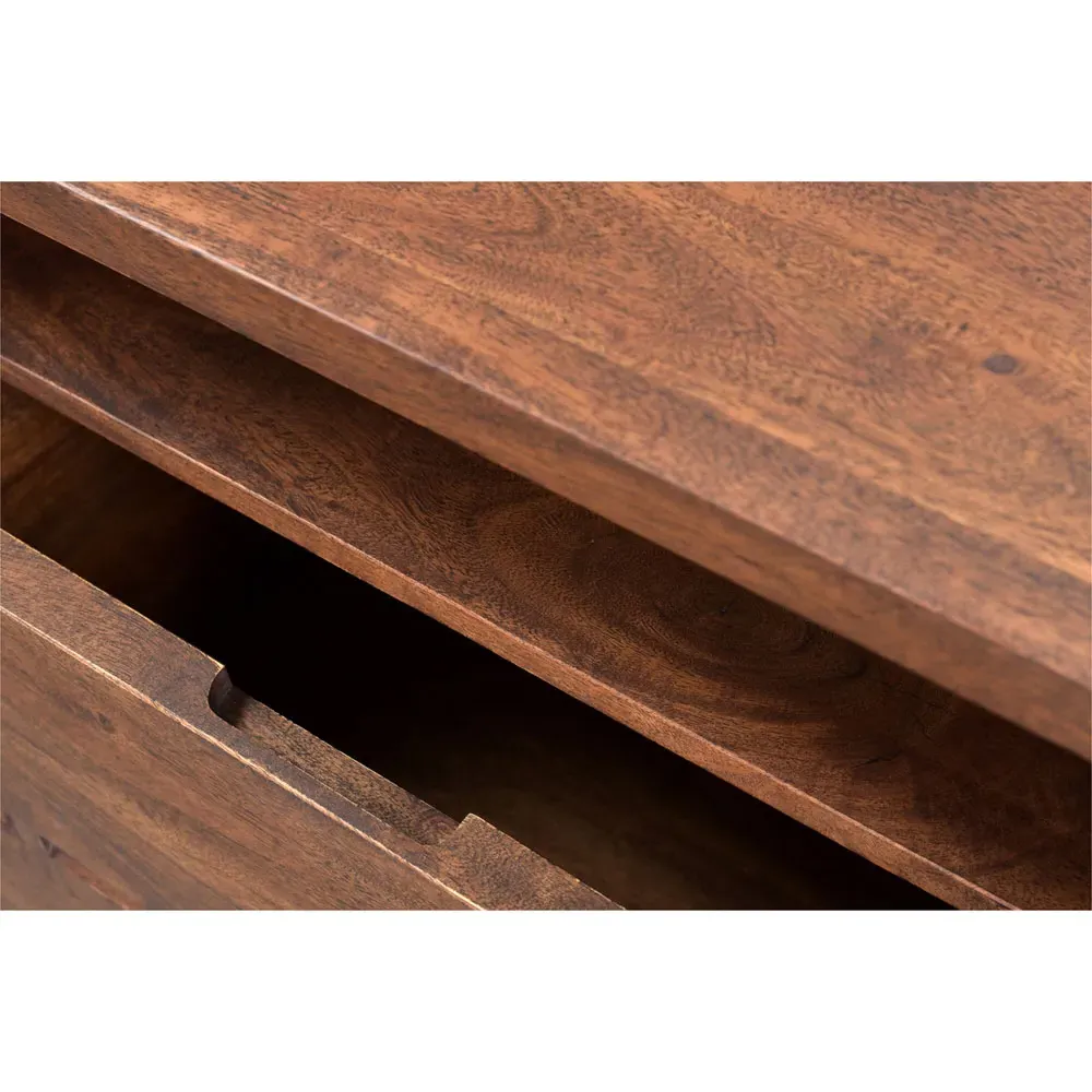 Atlas 1 Drawer Nightstand - Light Brown, Acacia Wood