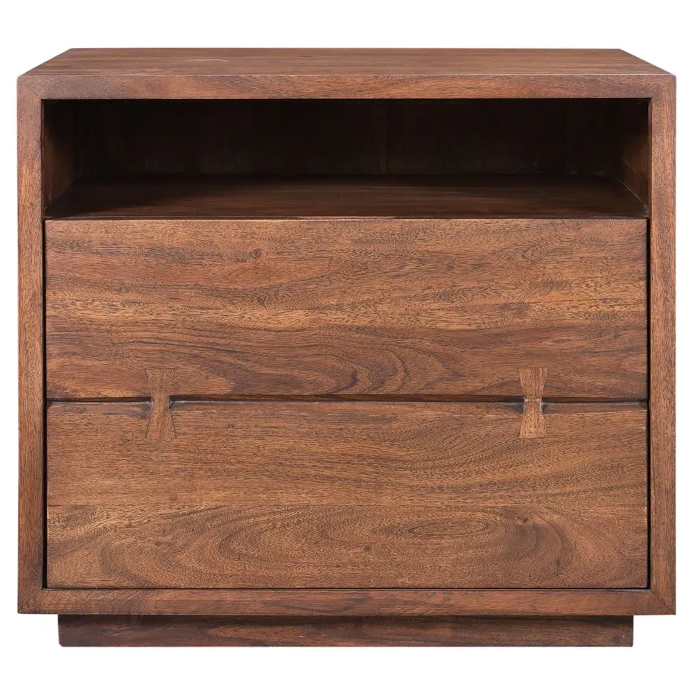 Atlas 1 Drawer Nightstand - Light Brown, Acacia Wood image