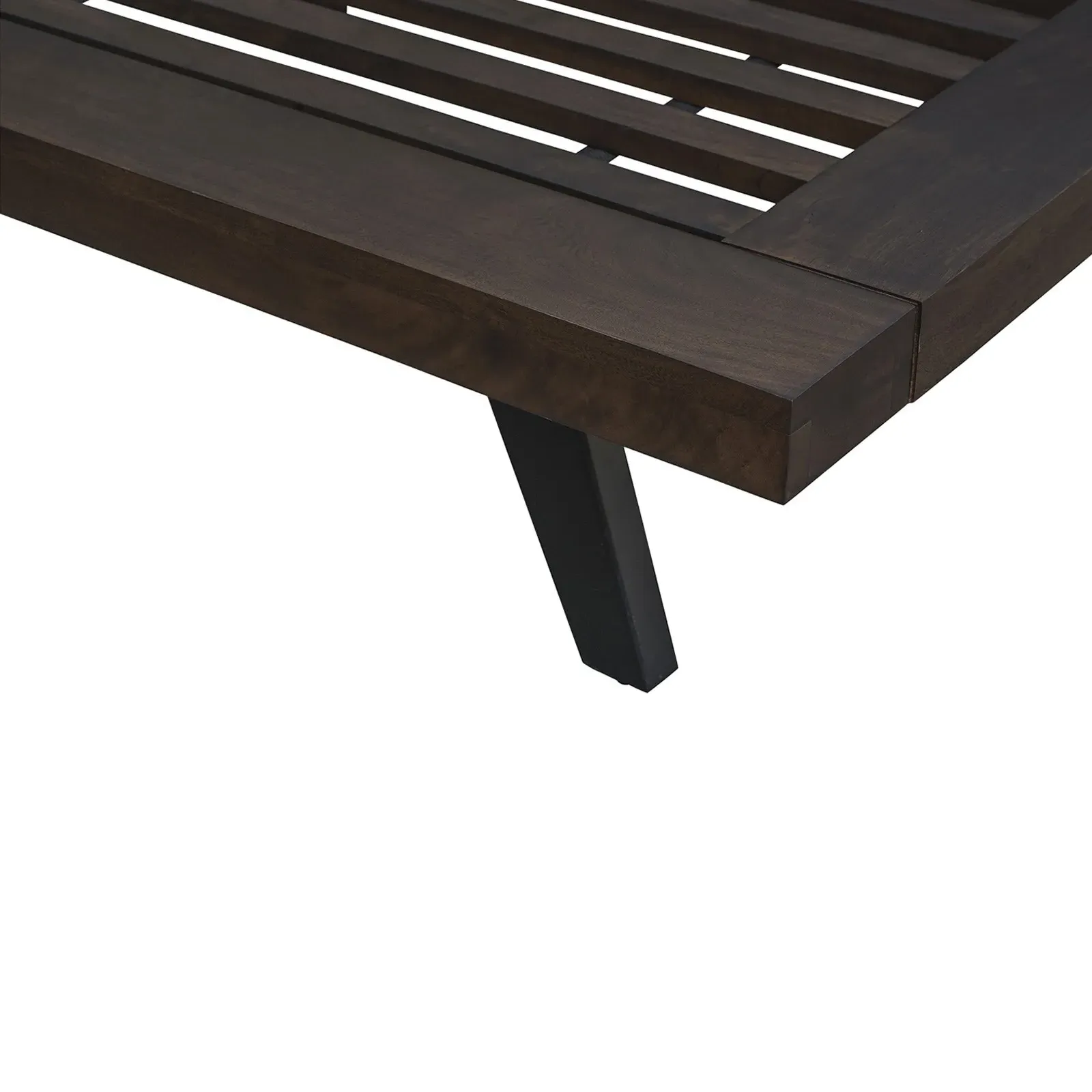 Atlas King Size Bed Frame - Dark Brown, Acacia Wood