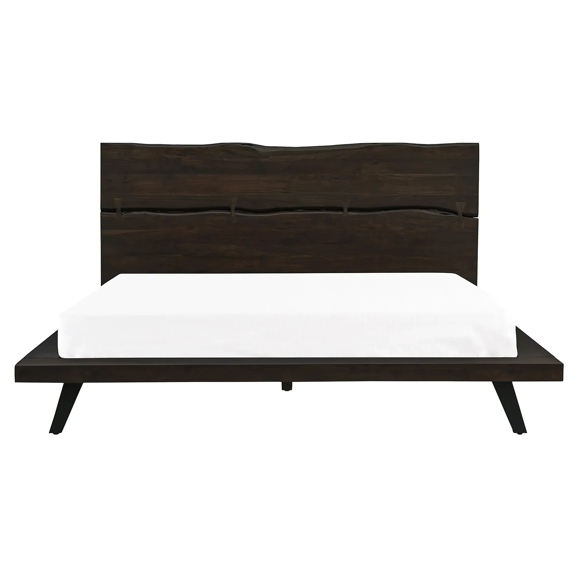 Atlas King Size Bed Frame - Dark Brown, Acacia Wood