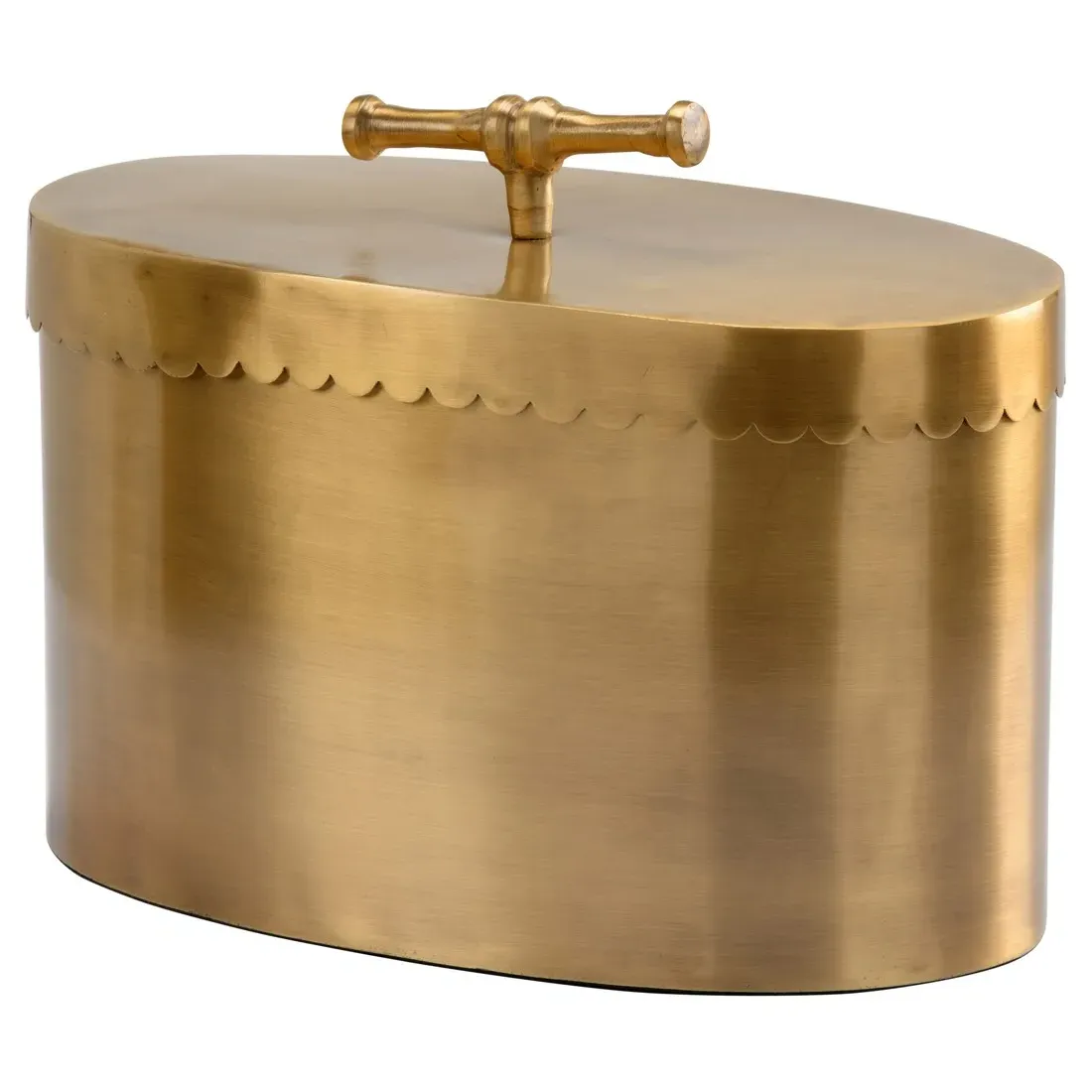 Atlas Large Oval Decorative Box - Antique Gold, Brass