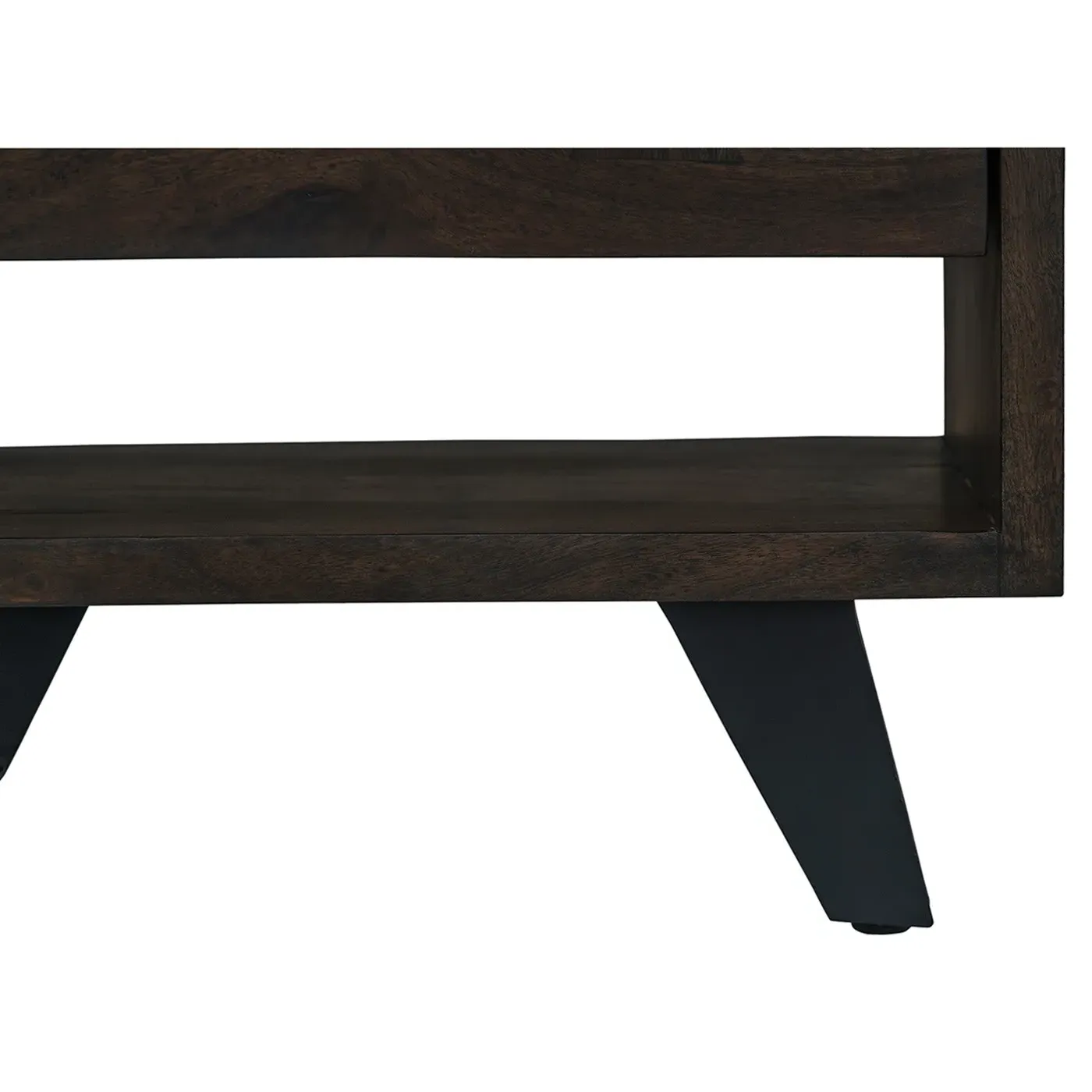 Atlas Nightstand - Dark Brown, Acacia Wood