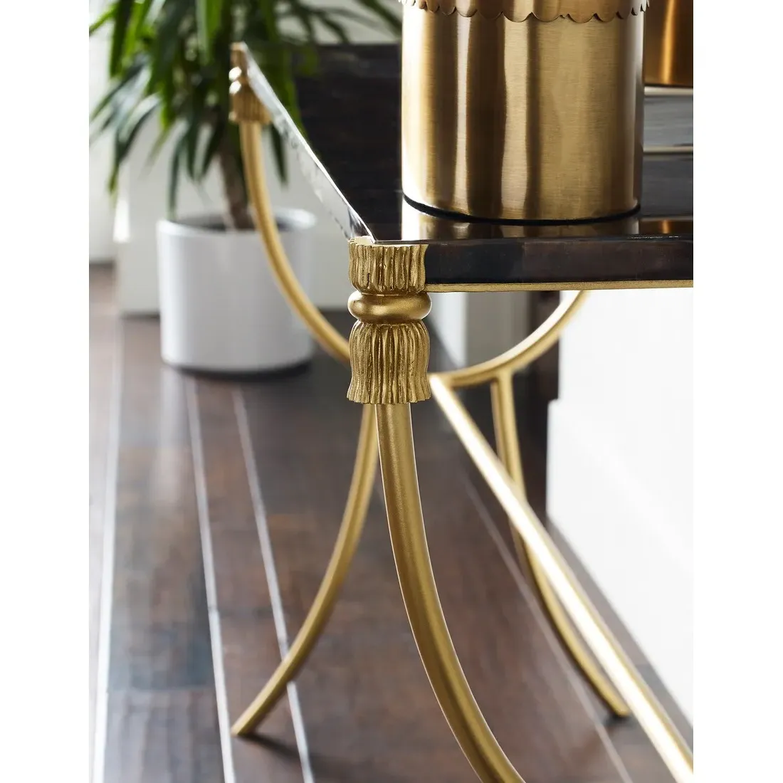 Atlas Small Oval Decorative Box - Antique Gold, Brass