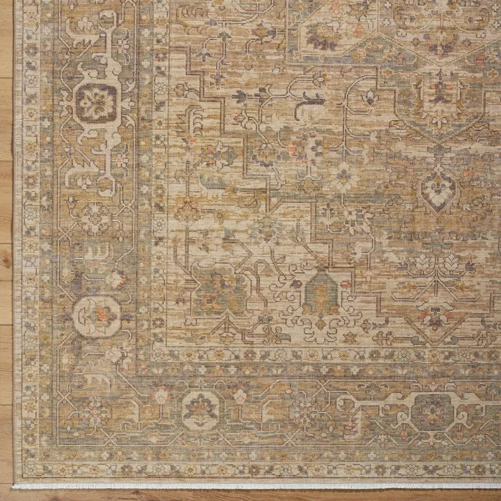 Atlee Oushak Patterned Rug - Beige, Wool