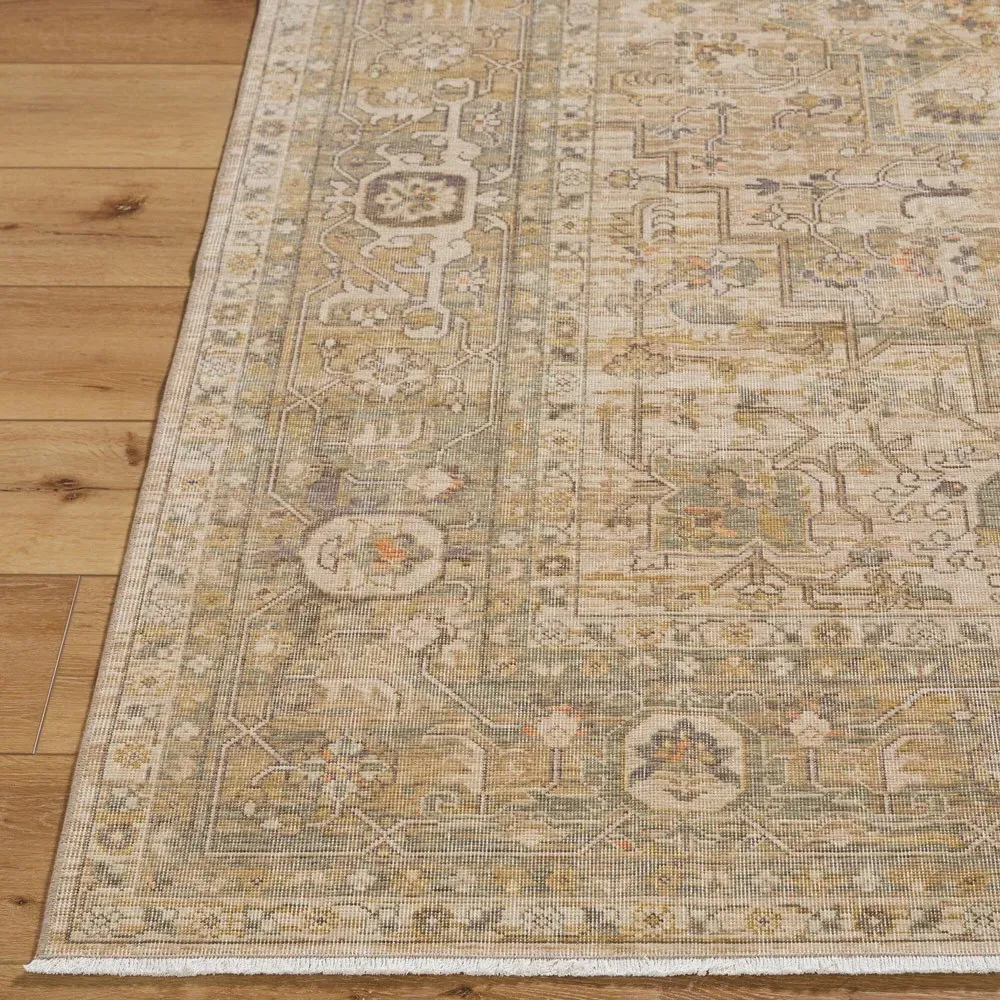 Atlee Oushak Patterned Rug - Beige, Wool