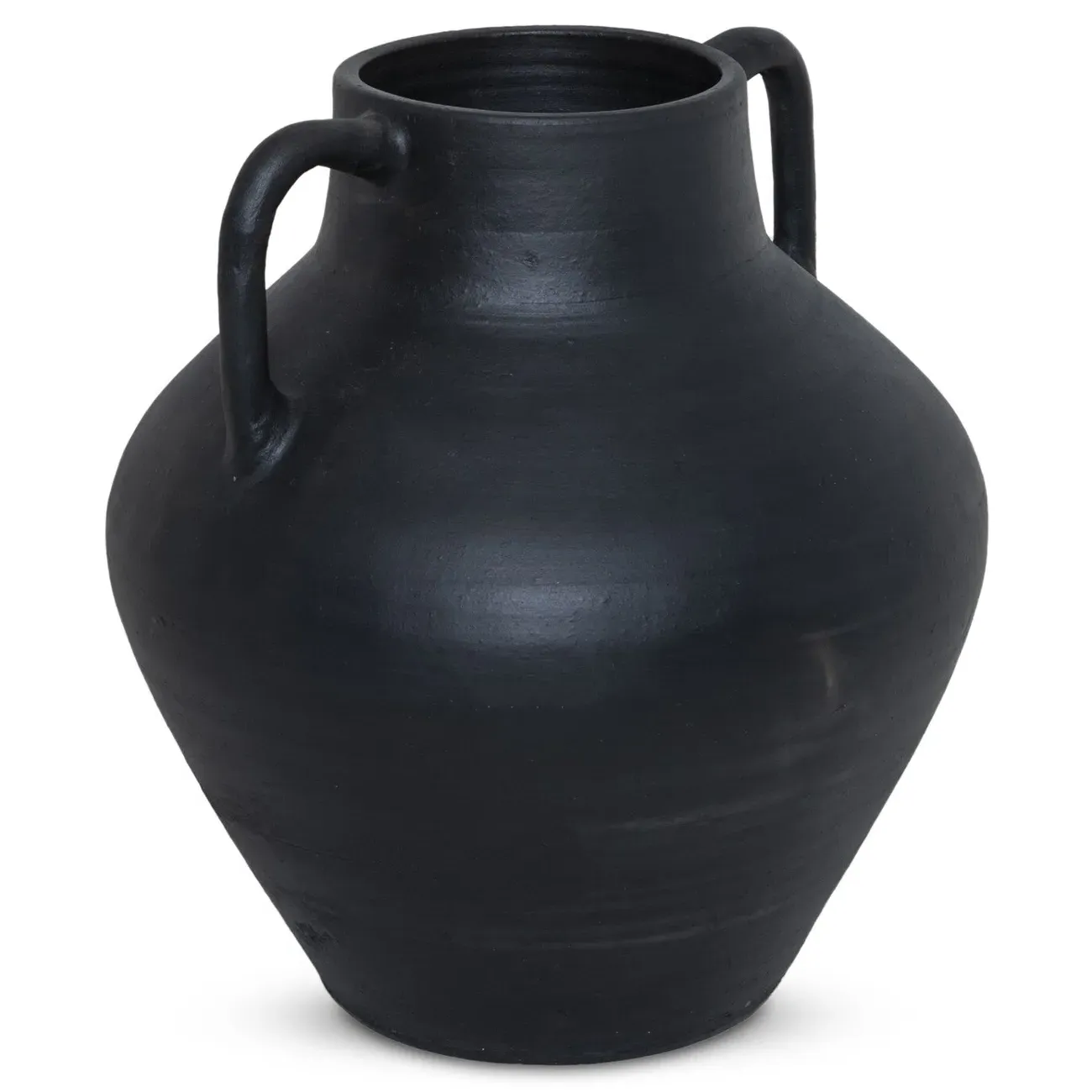 Atrani Terracotta Vessel with Handles - Aged Black
