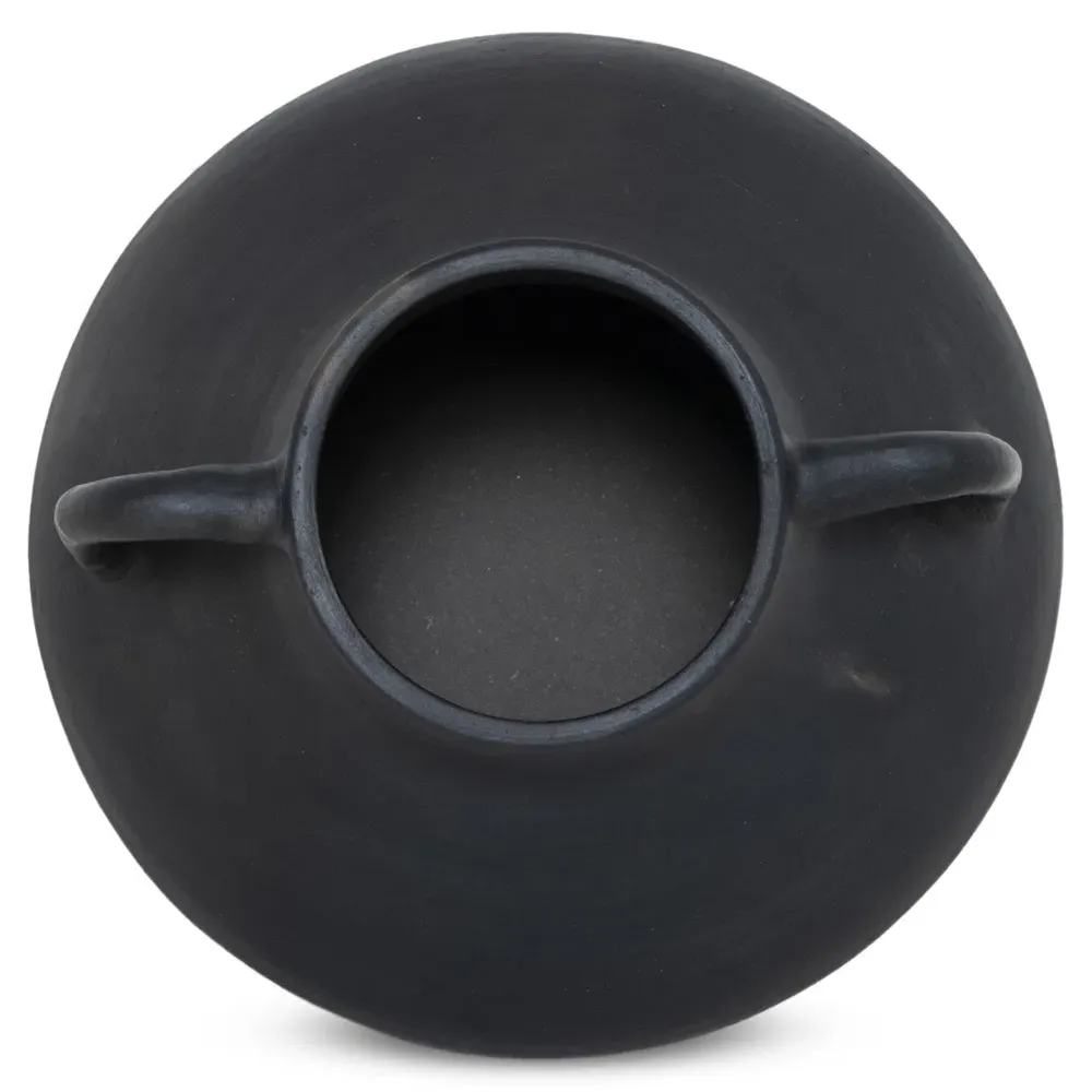 Atrani Terracotta Vessel with Handles - Aged Black