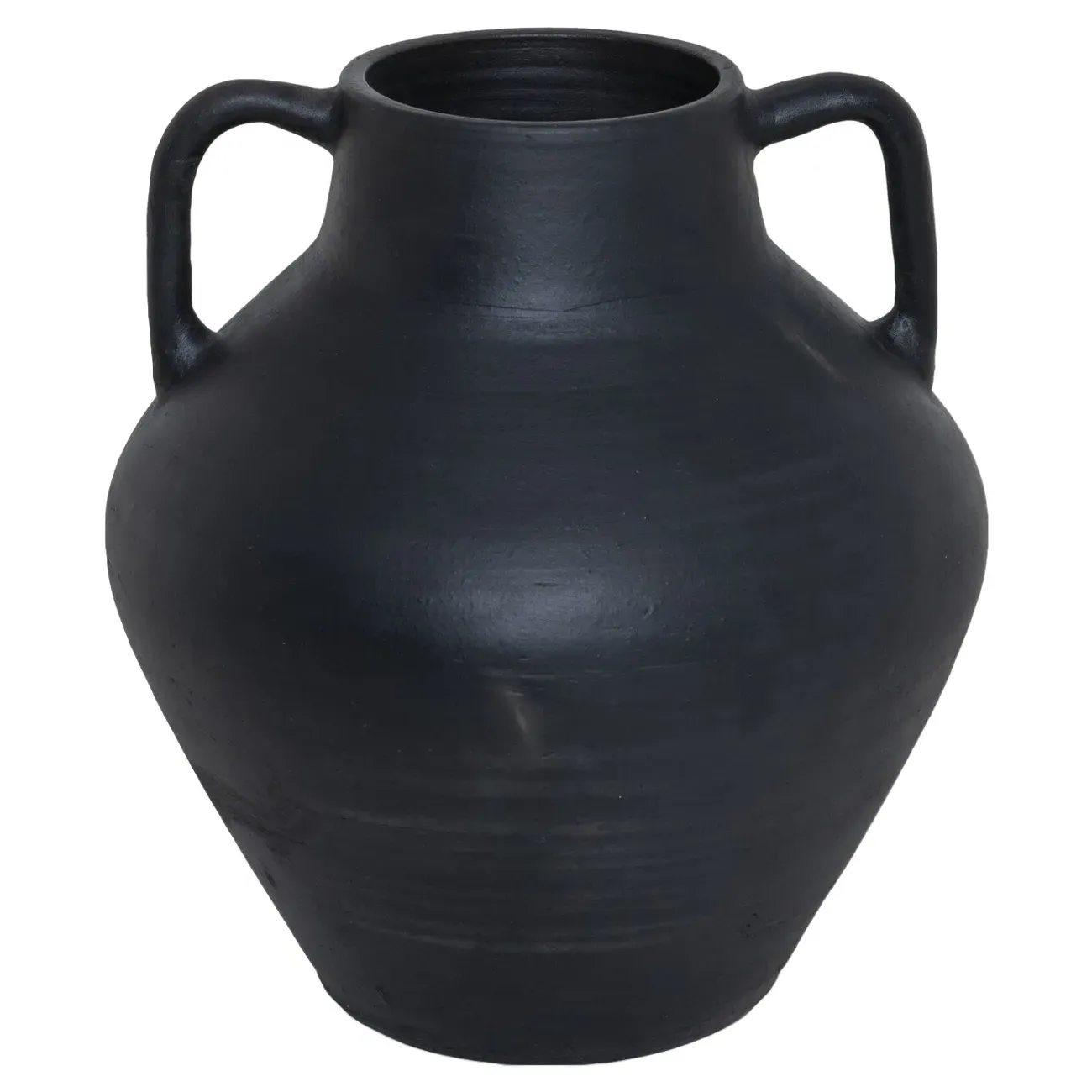 Atrani Terracotta Vessel with Handles - Aged Black