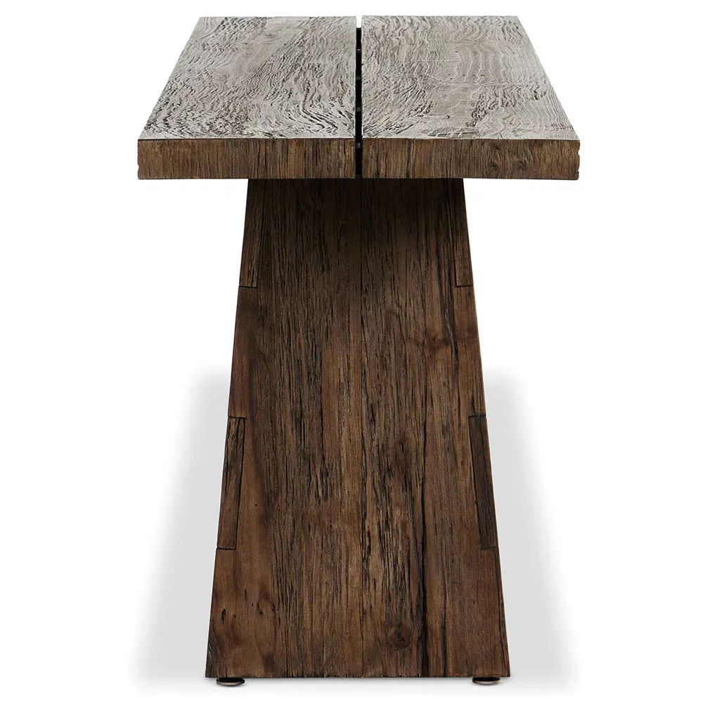 Atreus Rectangular Console Table - Smoked Brown, Wood