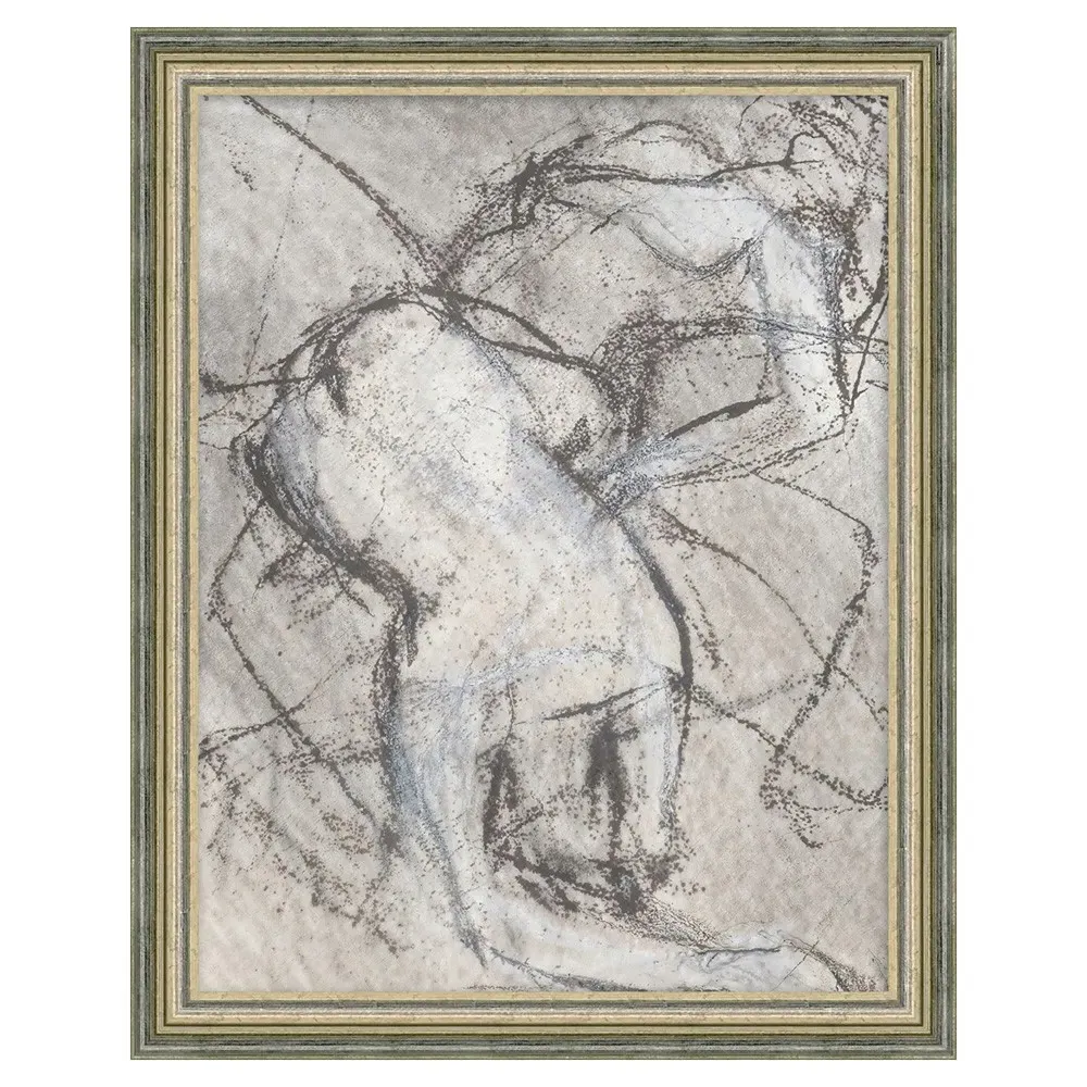 Atria Faceless Figure Abstract Painting - Grey, Canvas image