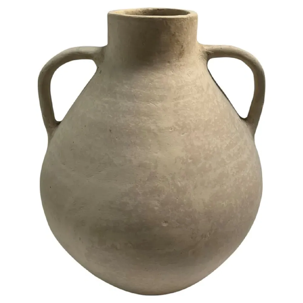 Aubin Amphora Decorative Table Vase - Beige, Paper Mache