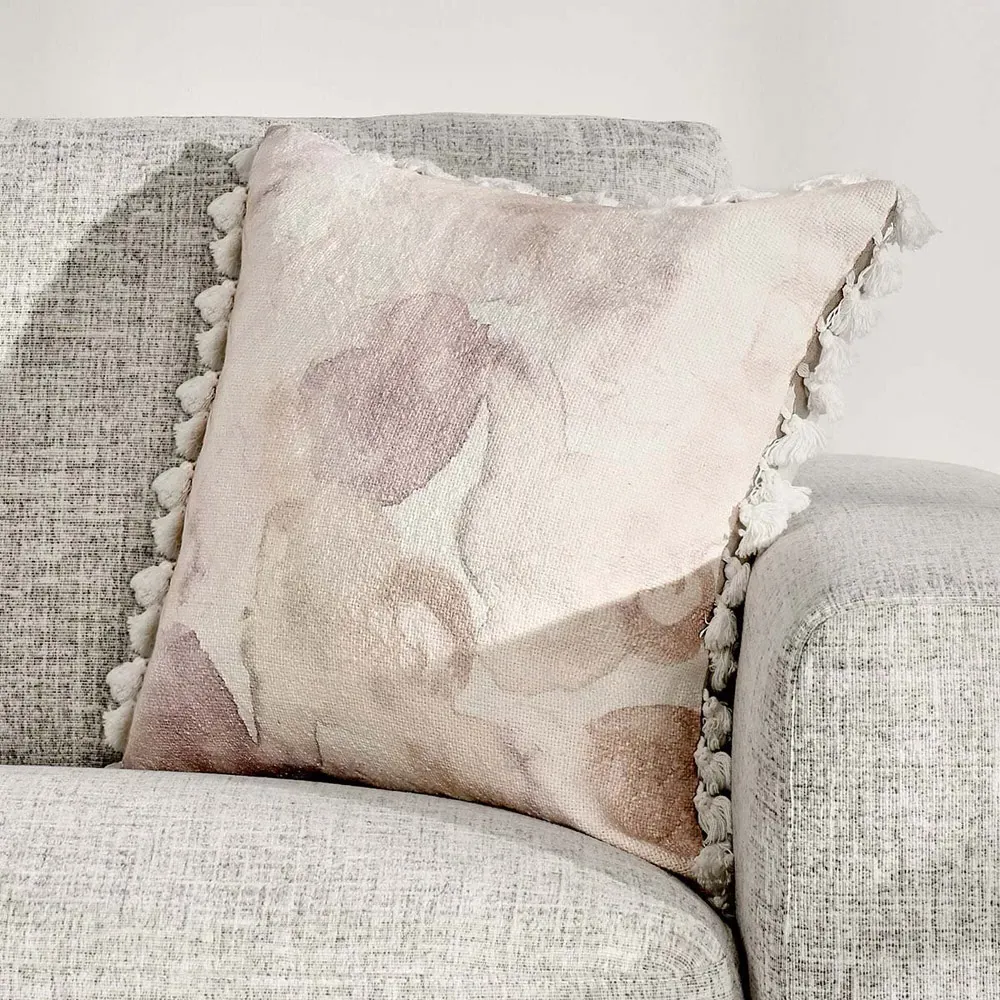Aubrey Square Decorative Throw Pillow - Pink, Cotton