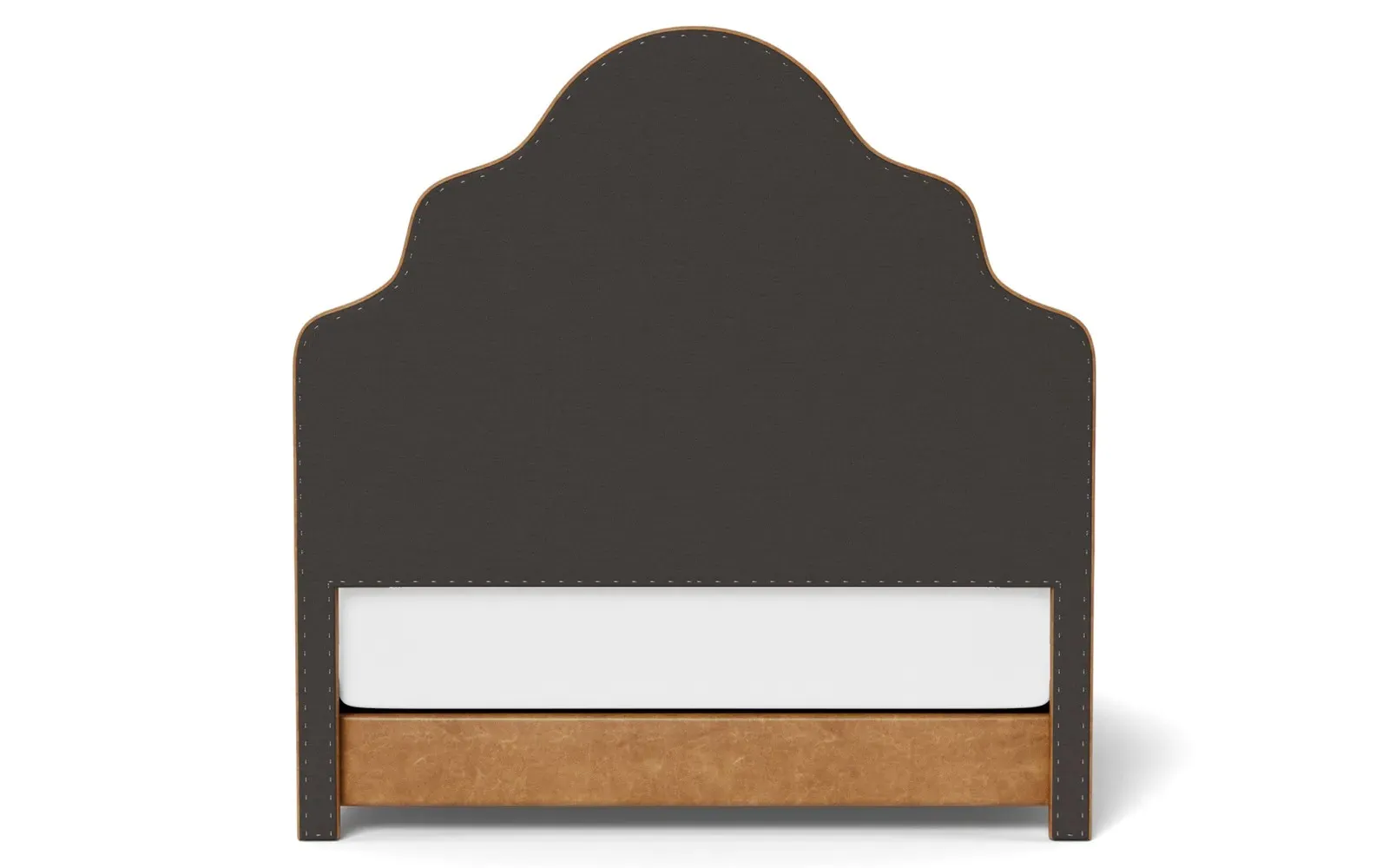 Aubriella King Size Bed Frame - Caramel, Leather