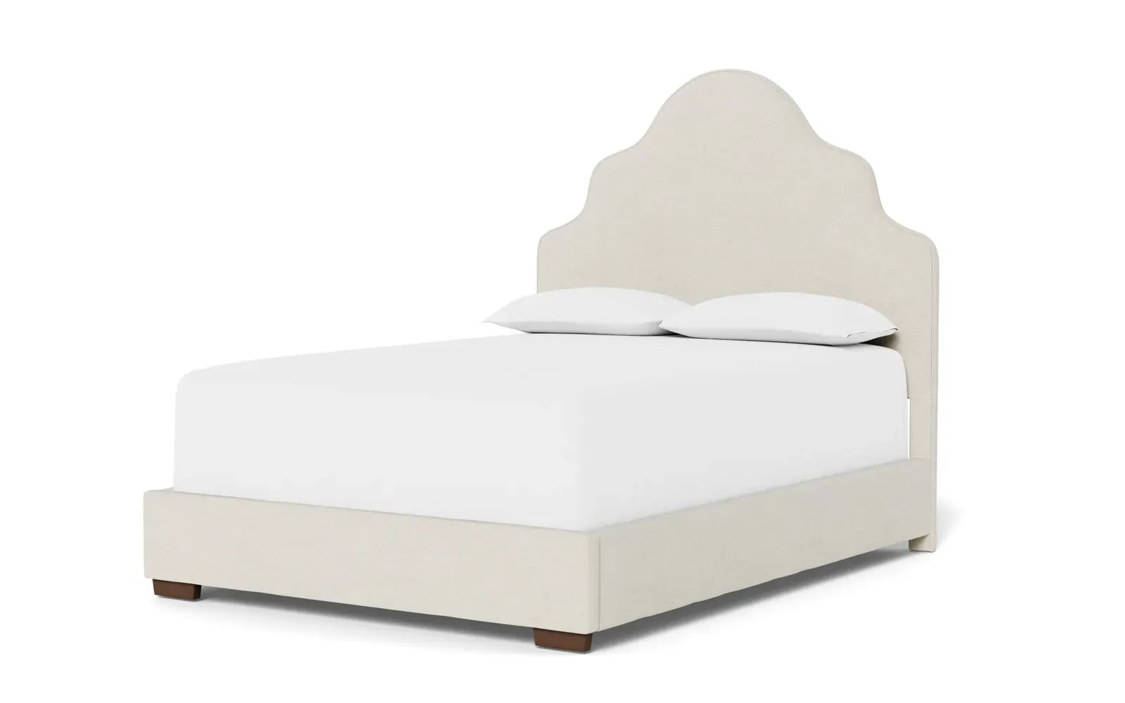 Aubriella King Size Bed Frame - Heathered Ivory, Chenille