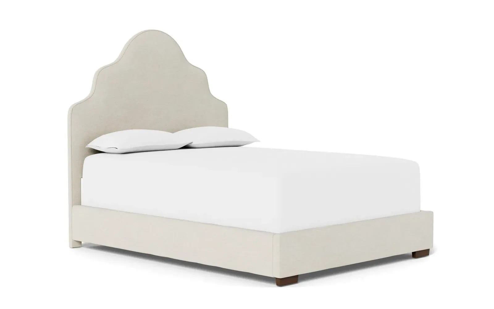 Aubriella King Size Bed Frame - Heathered Ivory, Chenille