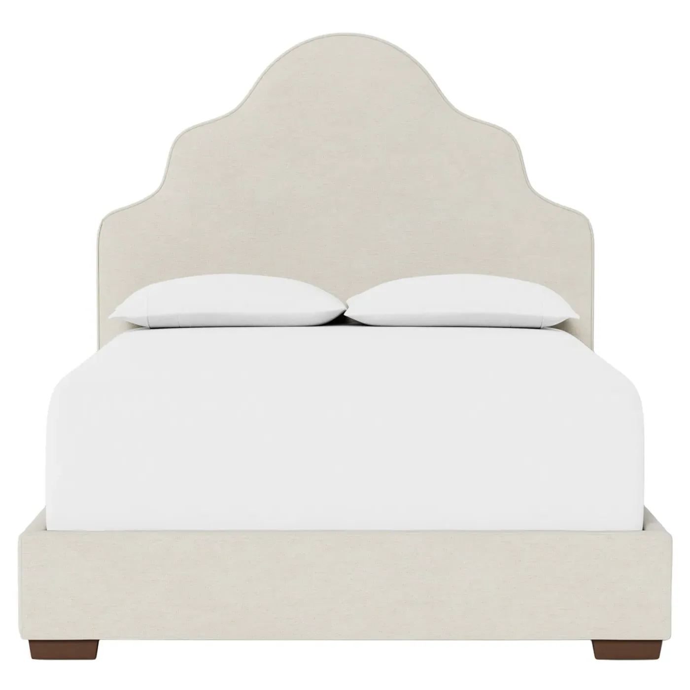 Aubriella King Size Bed Frame - Heathered Ivory, Chenille