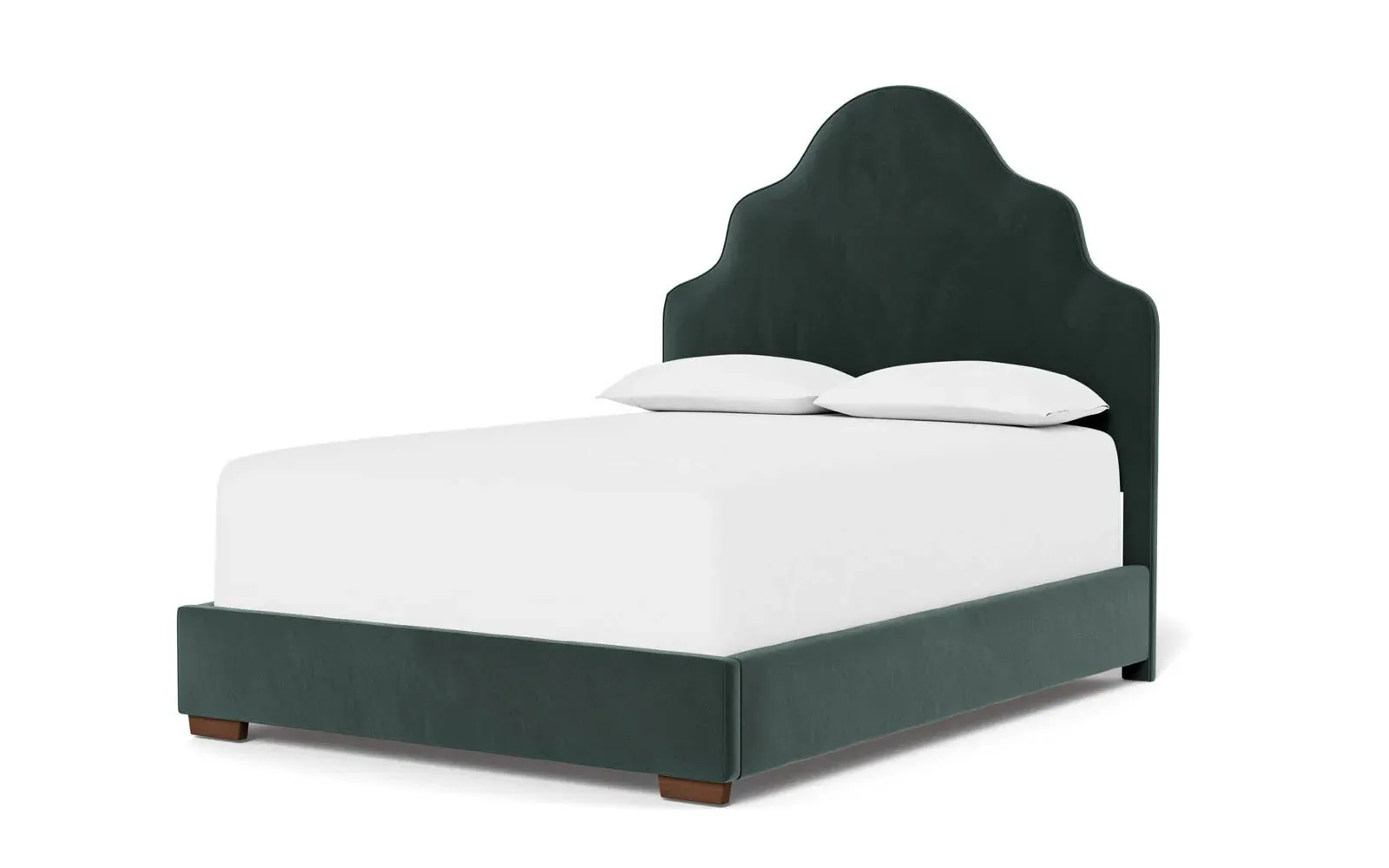 Aubriella King Size Bed Frame - Lagoon, Velvet