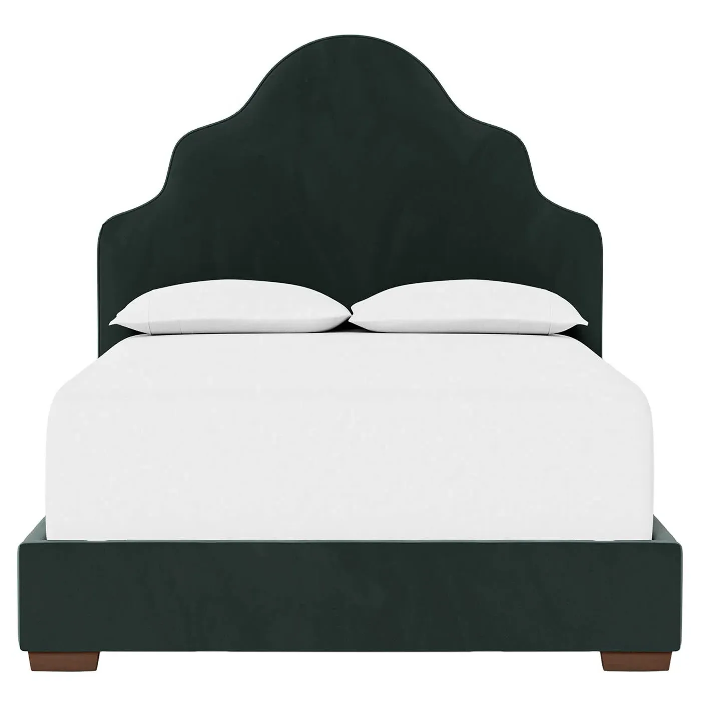 Aubriella King Size Bed Frame - Lagoon, Velvet