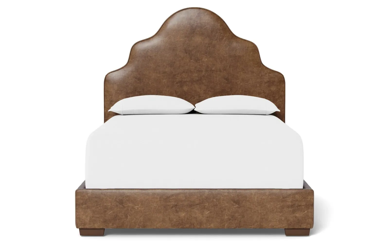 Aubriella King Size Bed Frame - Milk Chocolate, Leather