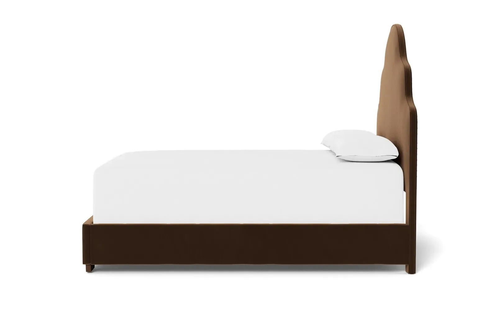 Aubriella King Size Bed Frame - Molasses, Velvet