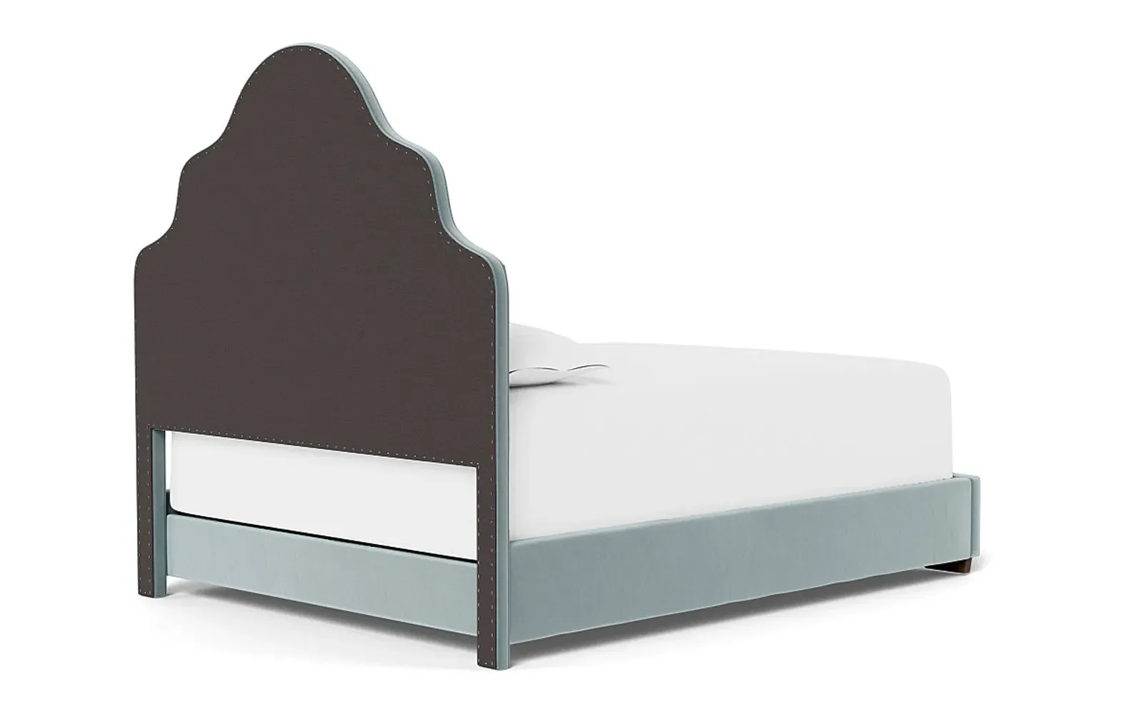 Aubriella King Size Bed Frame - Saltwater Blue, Velvet